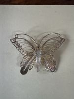 Alte Brosche wohl Silber Schmetterling filigran