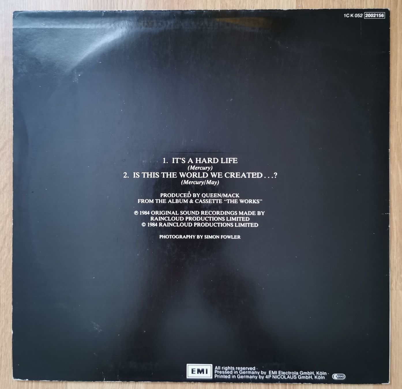 Dischi in vinile: Queen - "It's A Hard Life" Vinyl Maxi-Single 1984 – Usato da Birsfelden venduto da dsc_f8gx 1