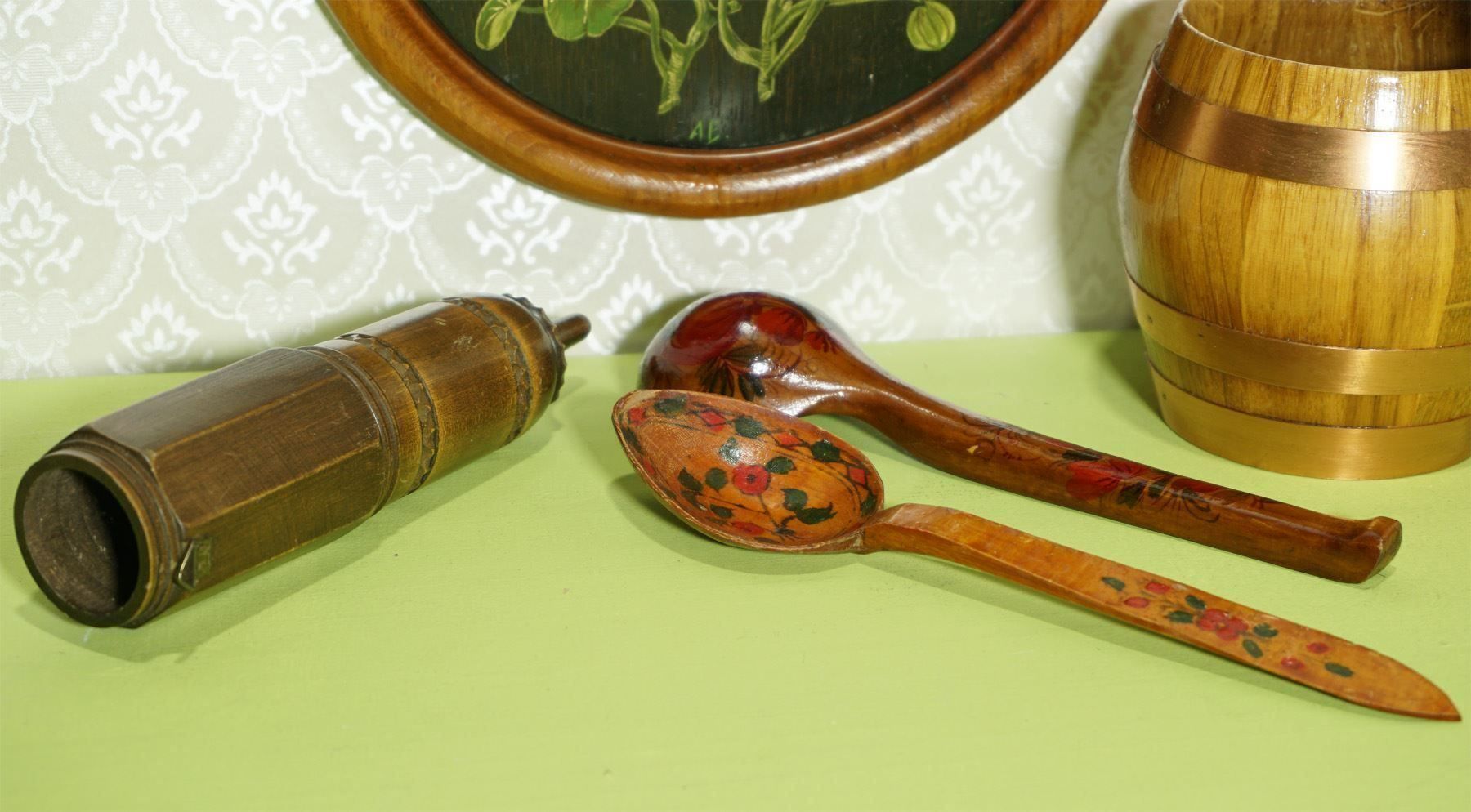 Alle Dekorationen: 5 Nostalgie Holz-Objekte teils bemalt – Gebraucht aus Meggen von Brockitare 4