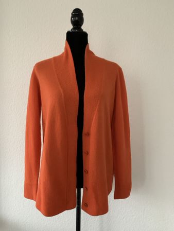 AKRIS: Edle orange Jacke aus Wolle/Kaschmir Gr. 38, NP 990