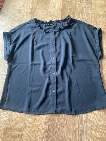 BODYFLIRT BLUSE Gr.40/M (over Size) kurzarm / schwarz