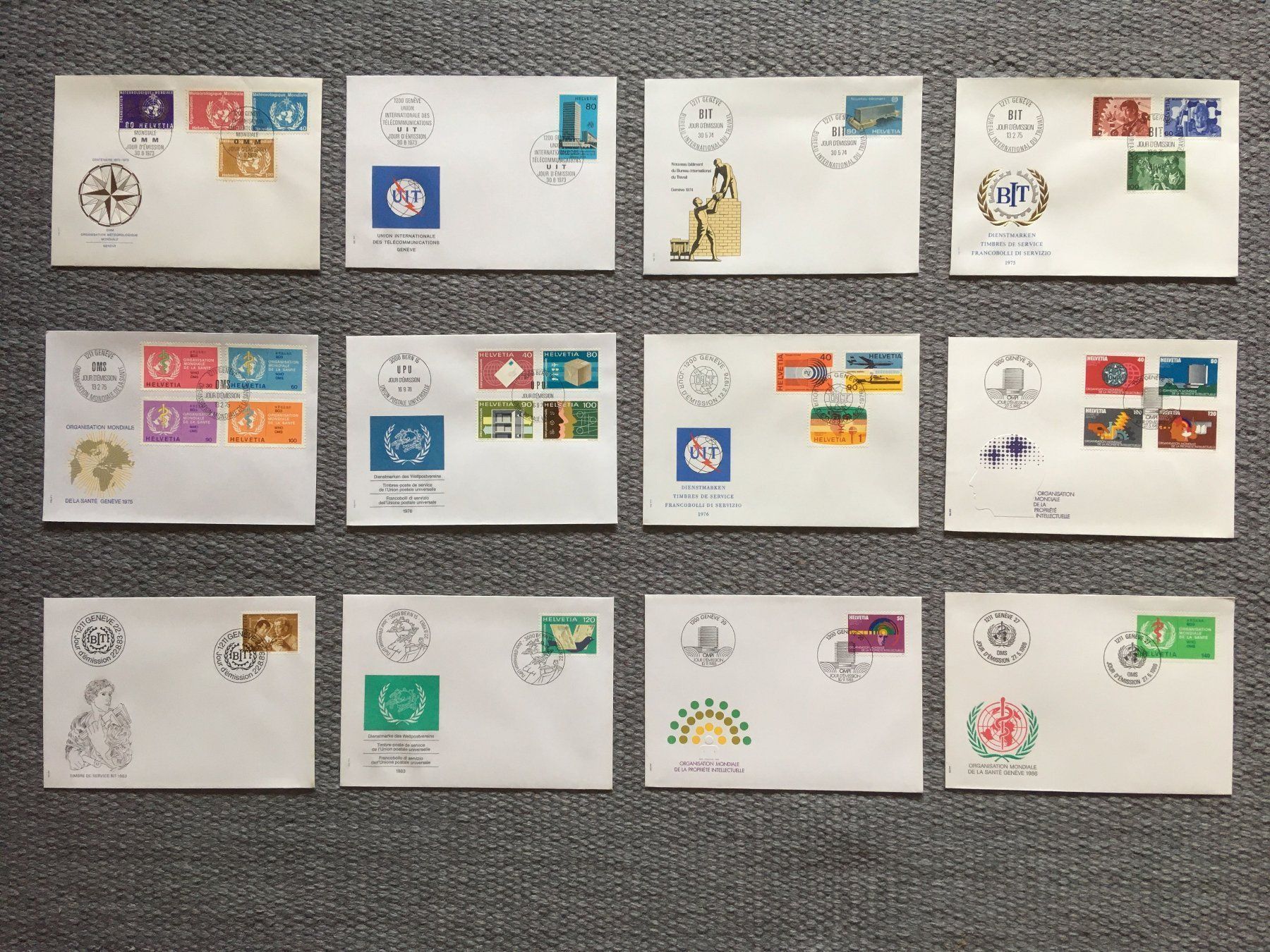 Tutti i francobolli: Dienstmarken 12 FDC 1973-86 – Usato da Nesslau venduto da andi_hon