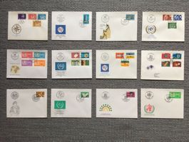 Dienstmarken 12 FDC 1973-86