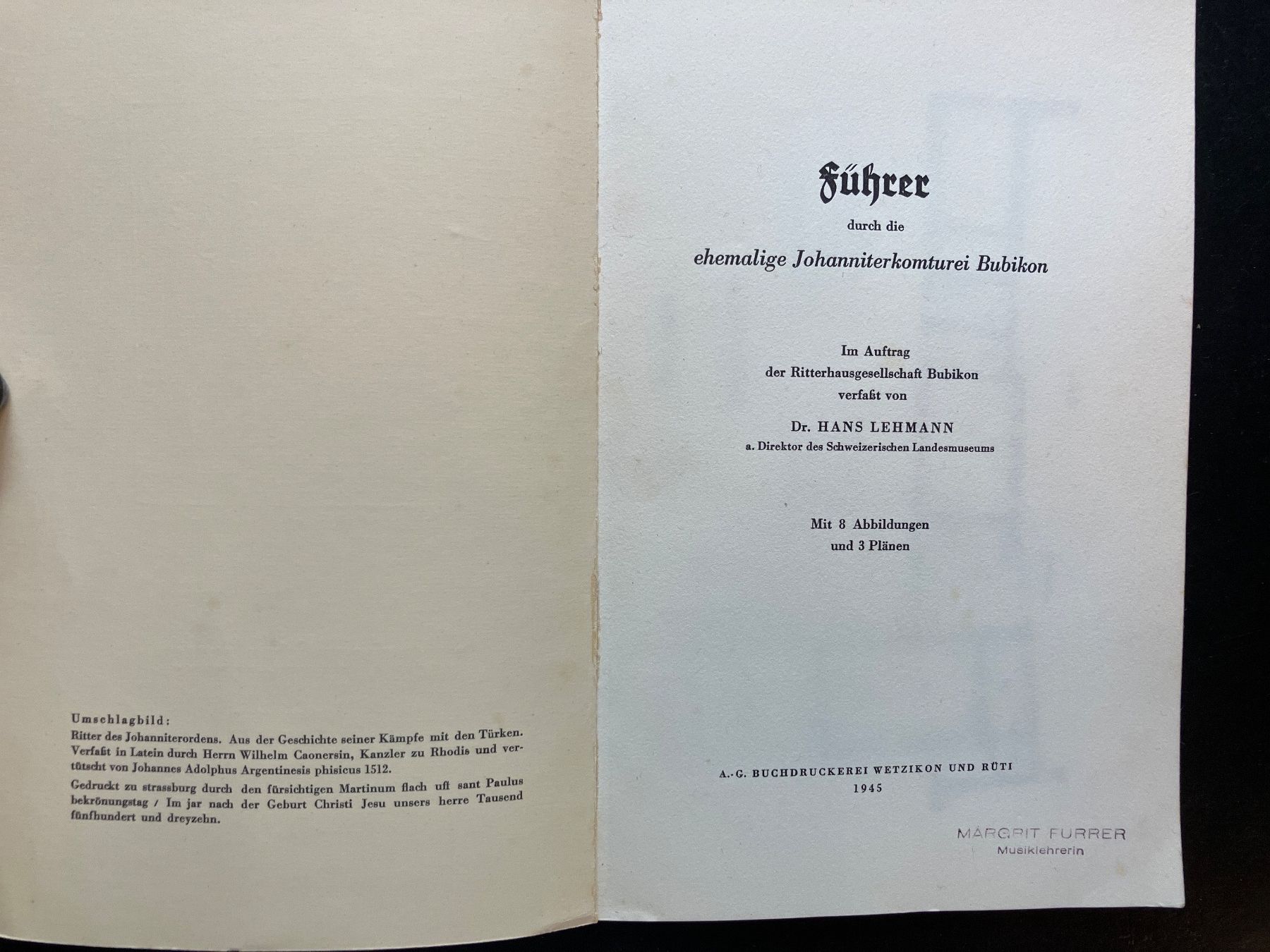 Libri: Das Johanniterhaus Bubikon. 1945 – Usato da Wangen ZH venduto da day01 1