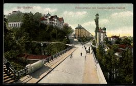 AK St. Gallen, Felsenstrasse mit Gottfried-Keller-Viadukt