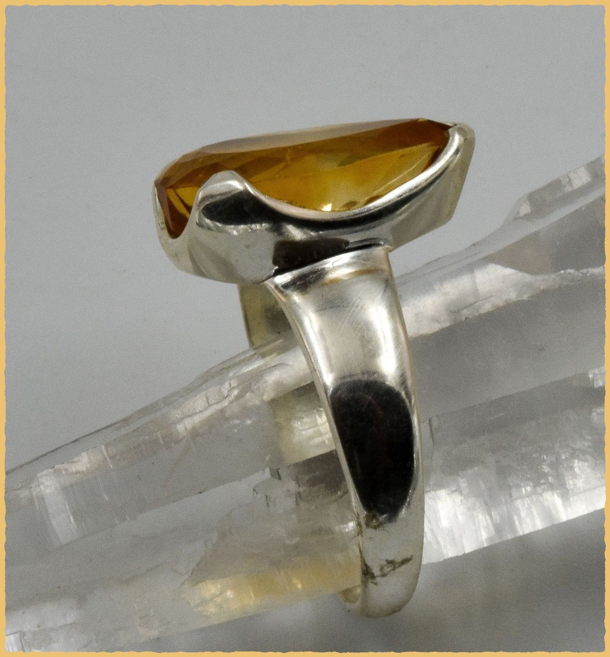 Anelli: ♛ Grosser Citrin 925 Silberring – Nuovo e nell'imballaggio originale da Oberglatt ZH venduto da Hot-Spot 2