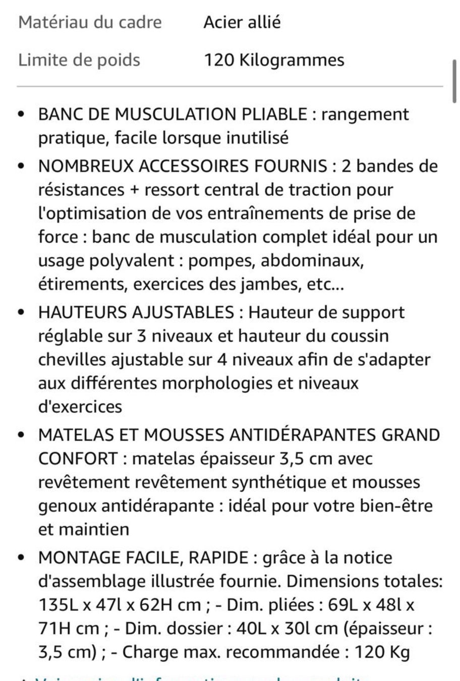 Panchine: Banc musculation – Usato da Veyrier venduto da kimedovapa 1