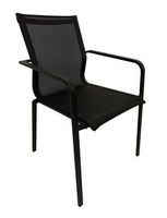 Gartenstuhl mit Armlehne, Metallgestell verzinkt, schwarz