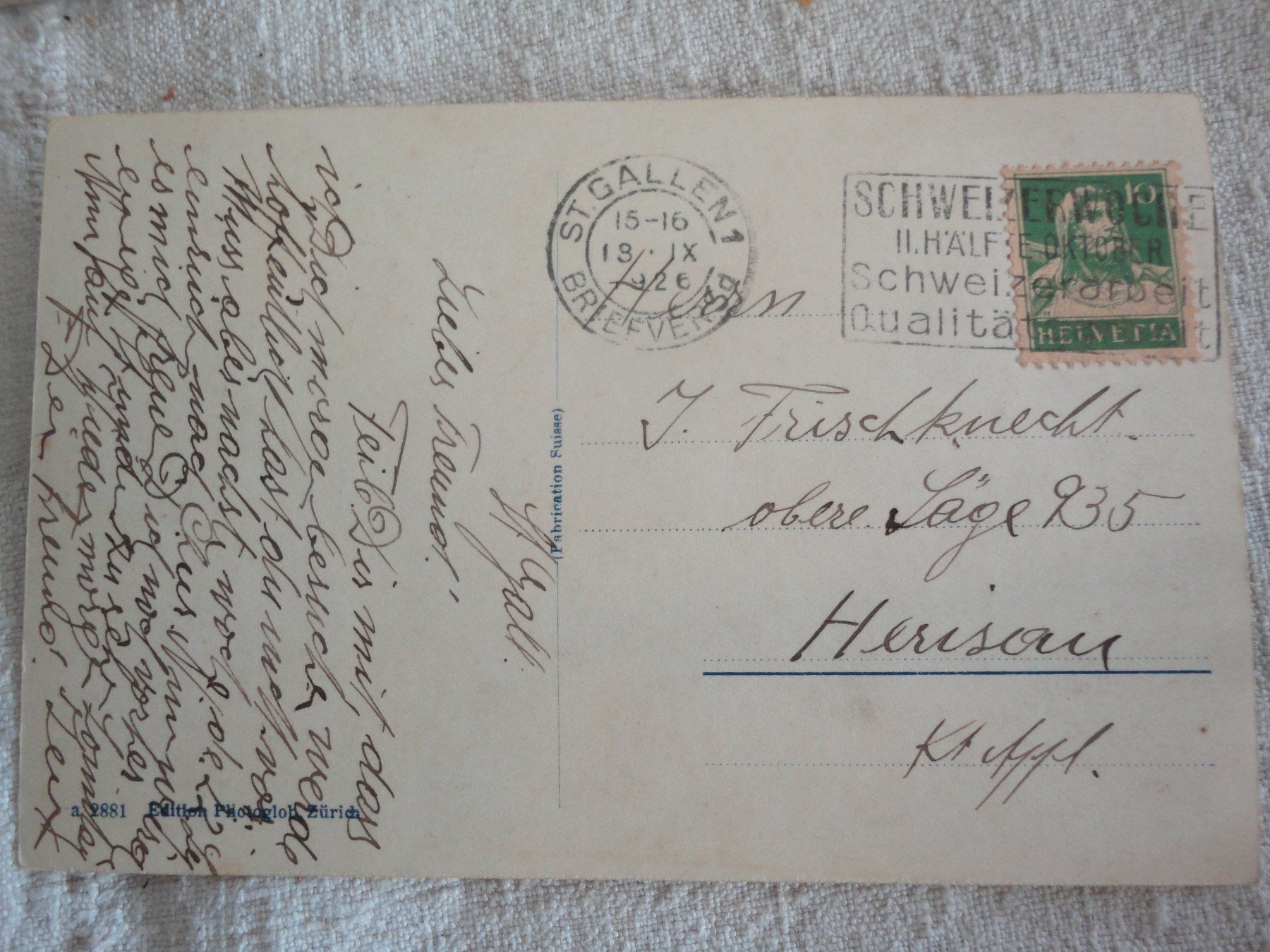 Cartoline postali: Bahnhof St. Gallen – Usato da Bischofszell venduto da Joachim-115 1