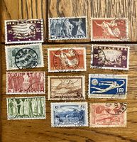 Lot de 12 timbres Suisses Helvetia oblitérés anciens