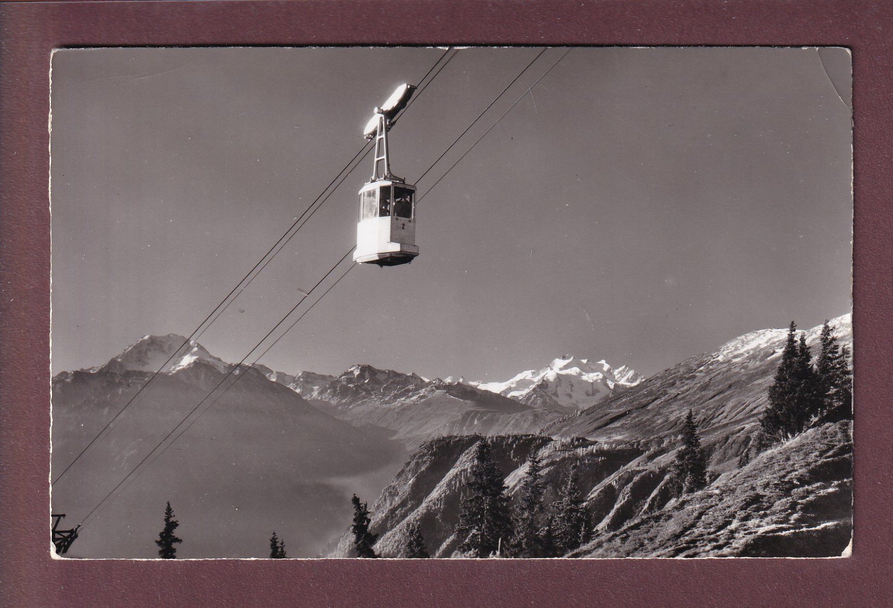Ansichtskarten: Luftseilbahn - BLATTEN-BELALP - 1959 // kleiner Eckbug // – Gebraucht aus Pully von nicecards