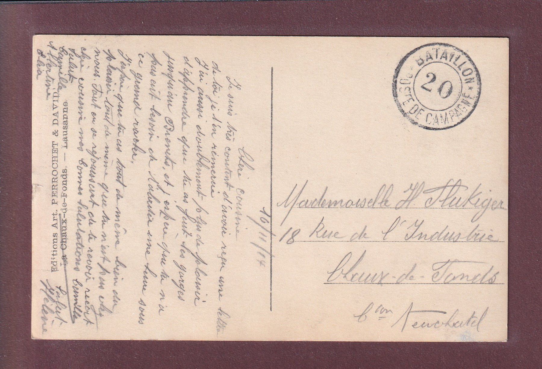 Cartoline postali: Jeune PÂTRE au chalet - 1914 Feldpost – Usato da Pully venduto da nicecards 1