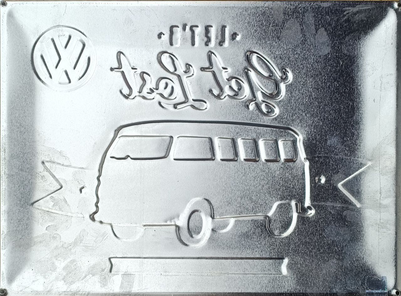 Insegne: VW Bulli Blechschild "Let's Get Lost" Deko Nostalgie – Usato da Rebstein venduto da bet_22rg 1