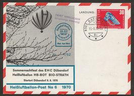 Ballon Schweiz 1970 Dübendorf Bassersdorf Flugpost