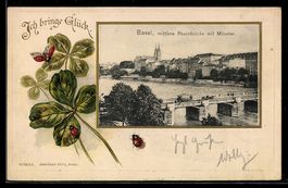 Basel, Mittlere Rheinbrücke mit Münste