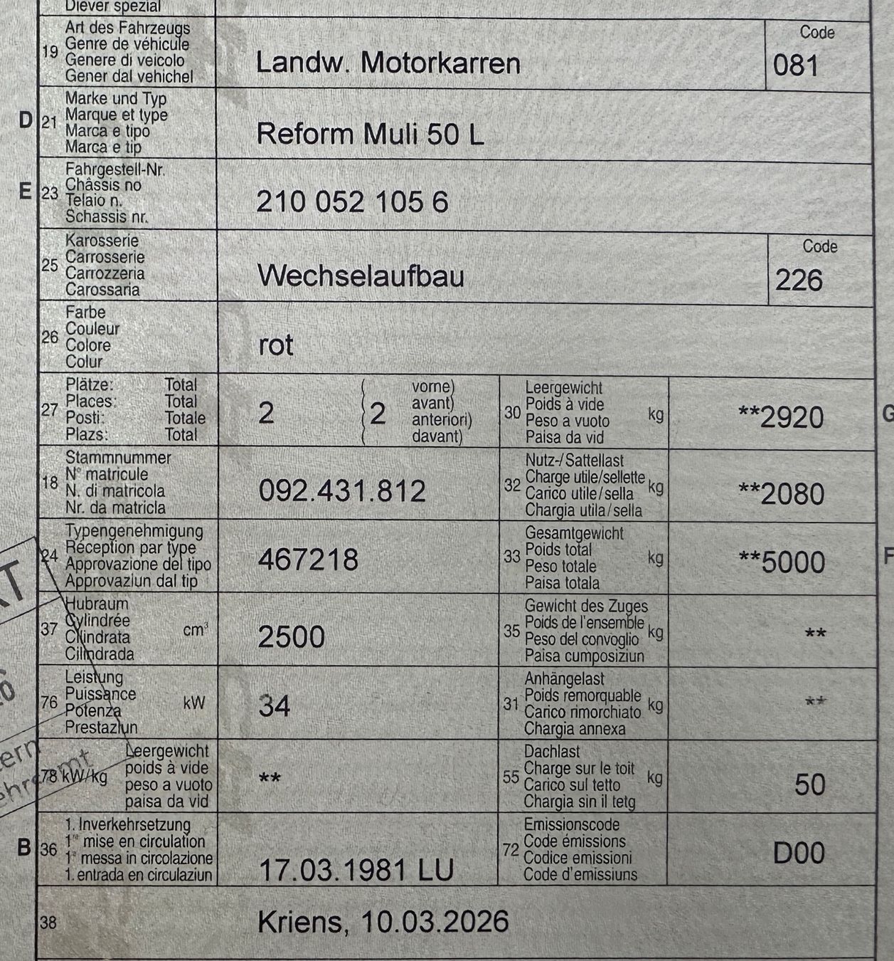 Reform Trattori: Reform Muli 50 – Usato da Grono venduto da Urabus-88 3