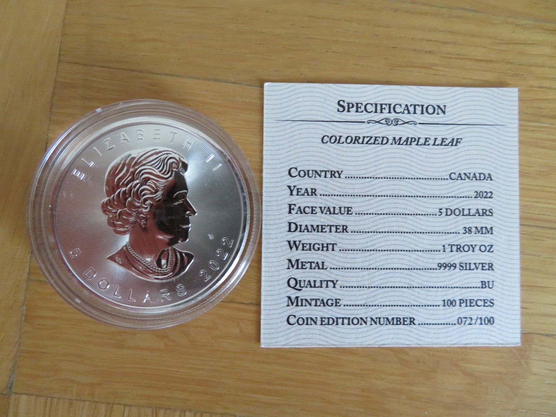 Tutti le monete: US Flag Skull Canada 2022 Maple Leaf 1 OZ SILBER -COLOR EDIT – Nuovo e nell'imballaggio originale da Wetzikon ZH venduto da Nicki6 3
