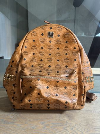 MCM Rucksack, Cognac Visetos, guter Zustand