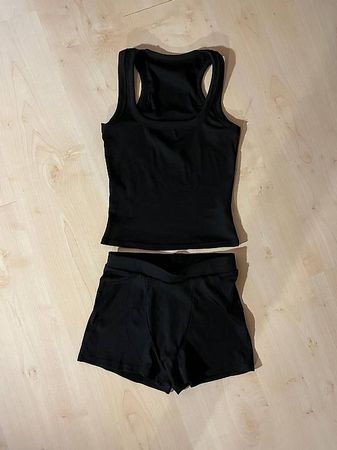 2-teiliges schwarzes Set S / Ensemble 2 pièces noir S