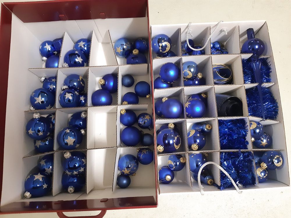 Christbaumkugeln (Glas) blau Kaufen auf Ricardo