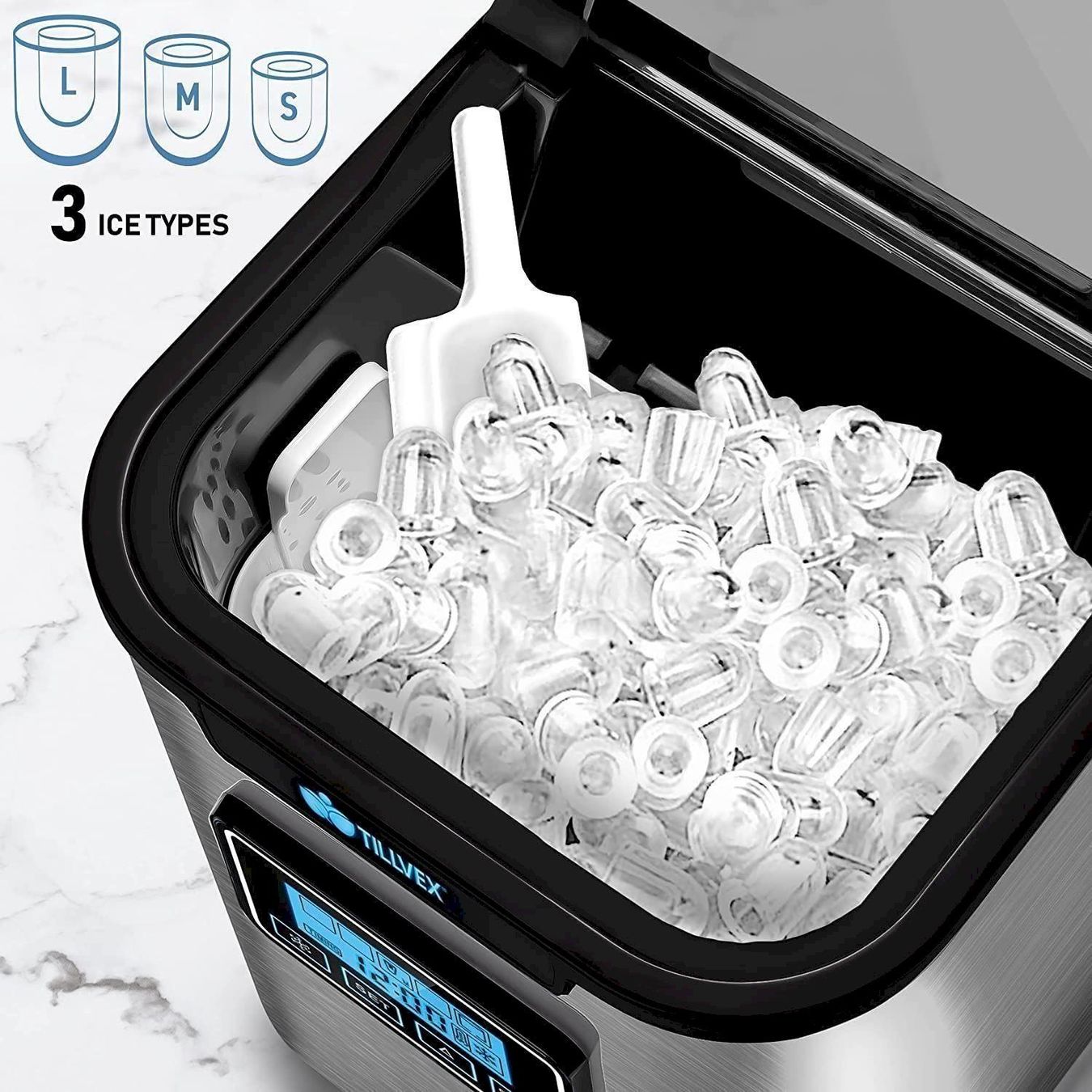 Küchengeräte: tillvex Eiswürfelmaschine 2,2L silber – Neu und originalverpackt aus Bottighofen von zaap 4