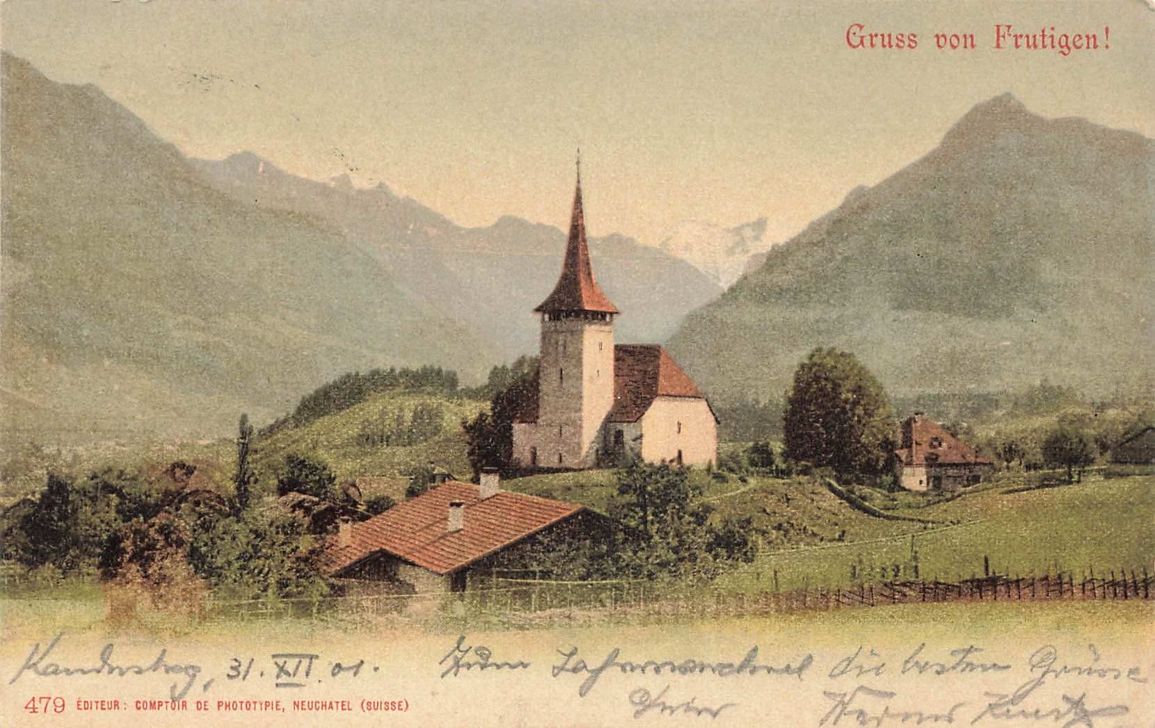 Ansichtskarten: Frutigen 1901 – Gebraucht aus Schwyz von Seffi56