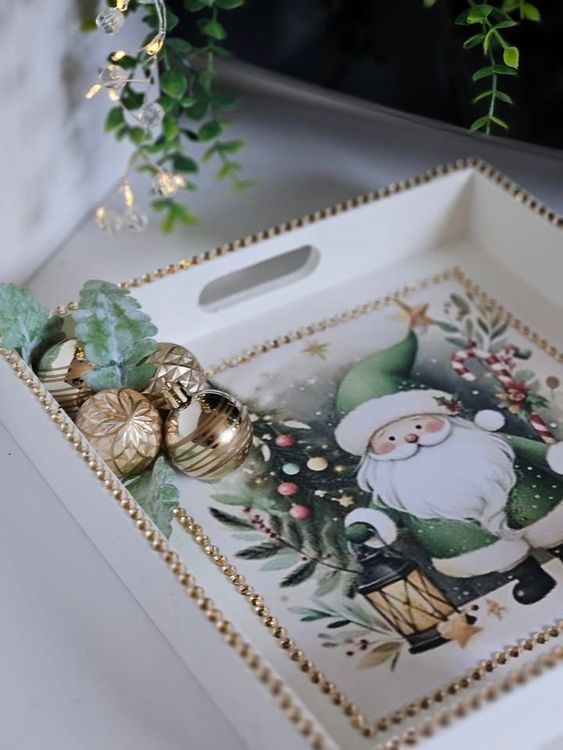 18-teiliges Weihnachts-Tablett-Dekor-Set – Rustikale Holzschilder Mit Beleuchtung, Tischdekoration Für Weihnachten