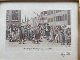 Stich Hamburger Trachtengruppe um 1805