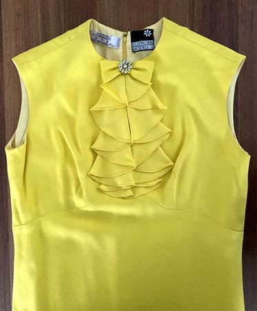 Vintage 60s Etuikleid Gelb Schworm Modell | Gr. M 38