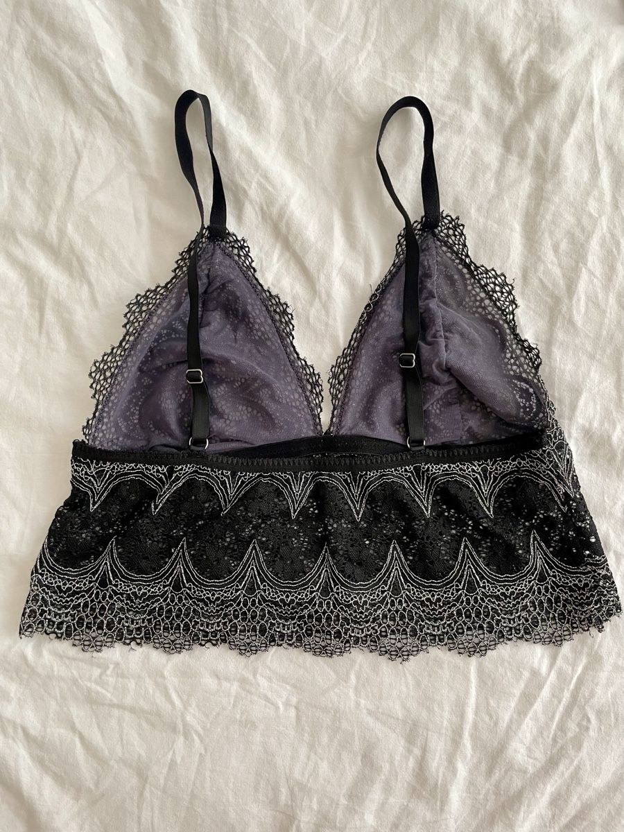 Sonstige Unterwäsche: Bralette Spitze Schwarz Silber Gr. S – Gebraucht aus Zürich von vik_isi 1