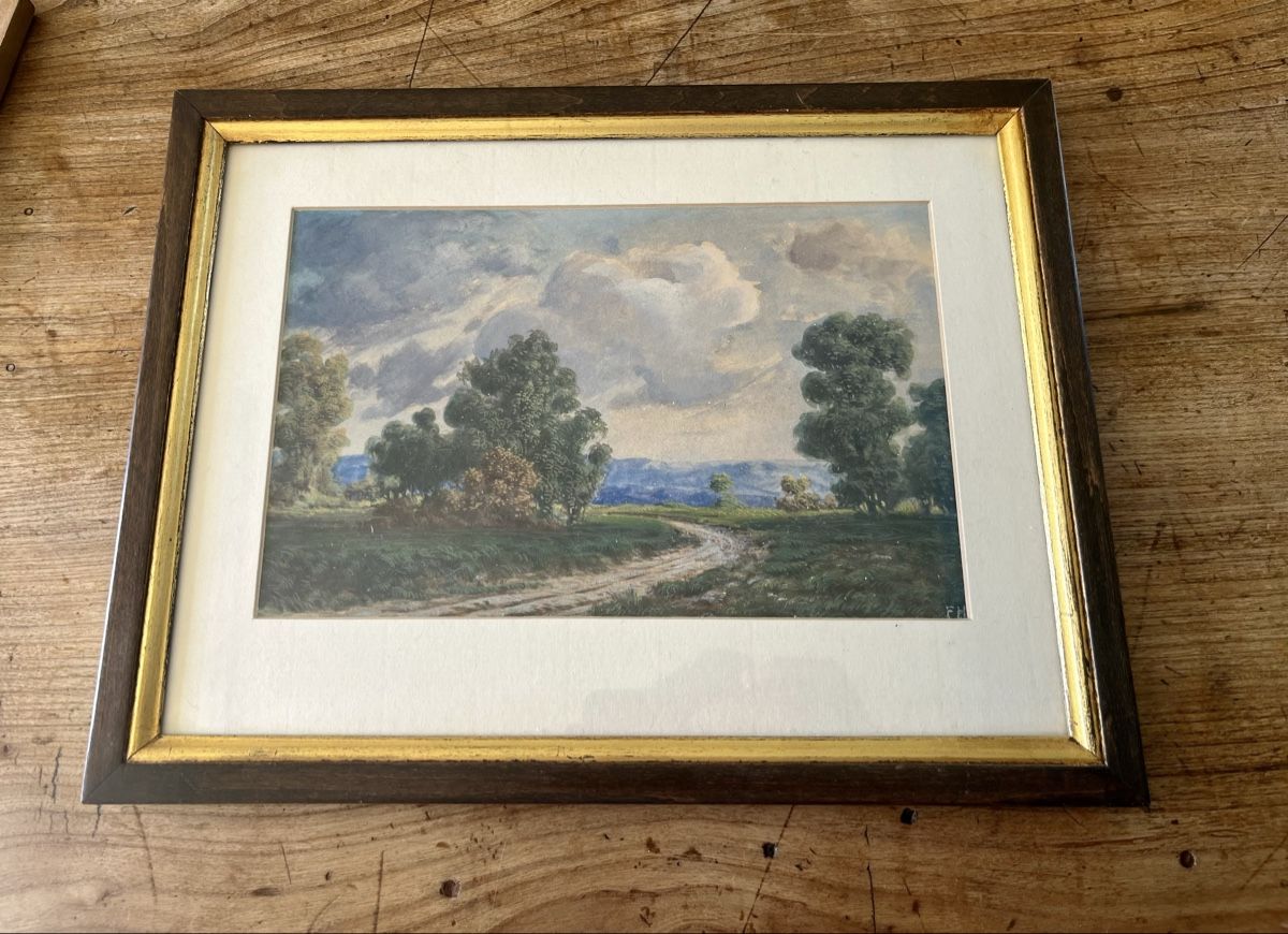 Gemälde: Schönes Aquarell von Friedrich Hasselwander – Gebraucht aus Ottikon von san_w99n