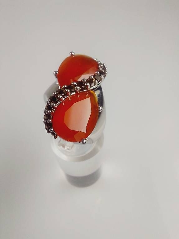 Ringe: Ring Silber mit Karneol und Rauchquarz – Gebraucht aus Stans von wer_fd5f 3