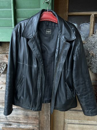 Schwarze Lederjacke Kuzu Paris Gr. XL