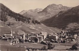 Saas-Fee (VS) Dorfansicht mit Simelihorn-Mattwaldhorn,Rothor