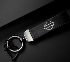 Porte-clés Harley-Davidson en cuir noir élégant J136