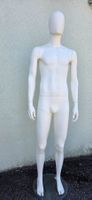 Schaufensterpuppe / Herreb-Mannequin, weiß, mit Glasstandfuß