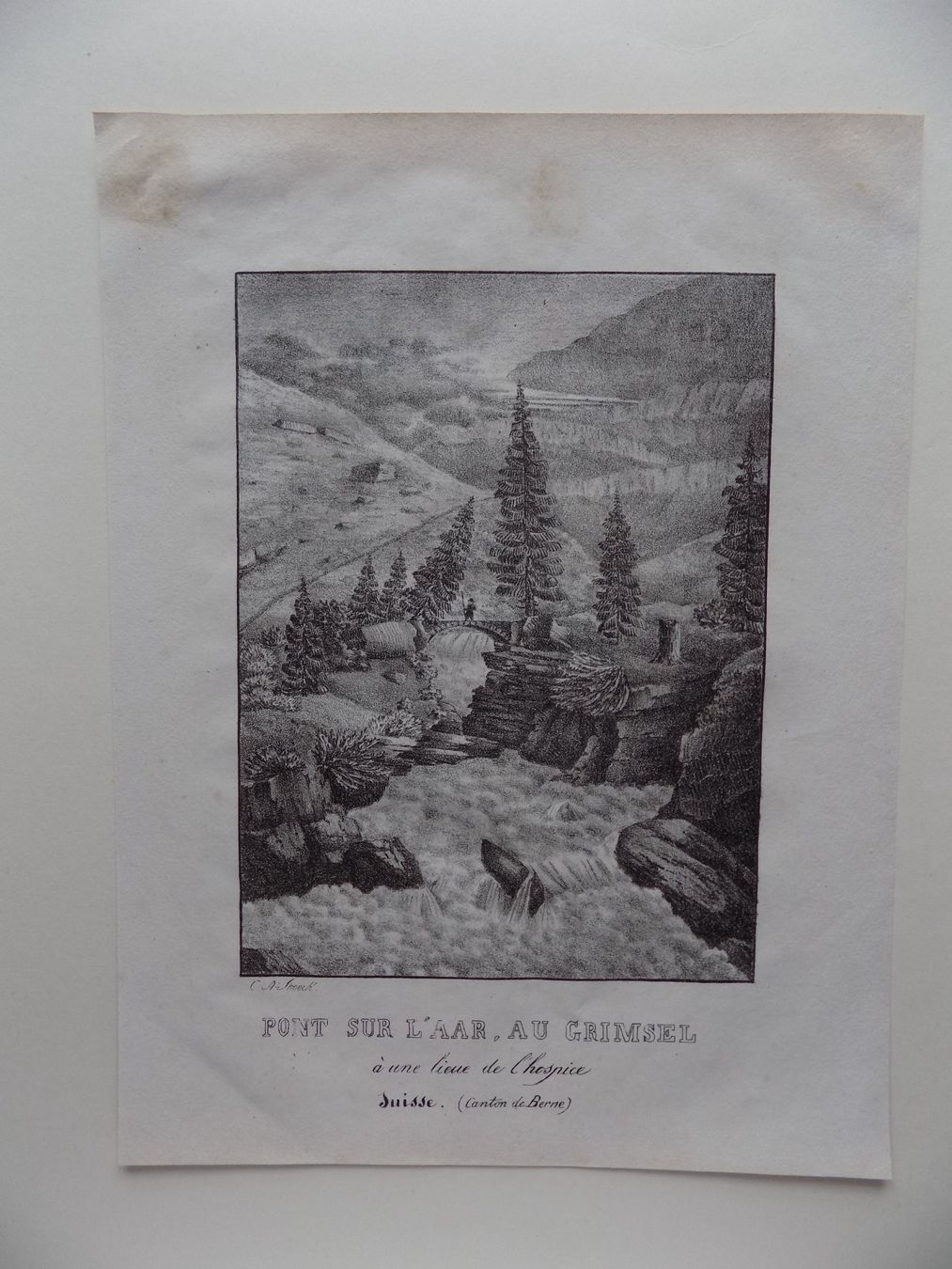Stiche: Pont sur l'Aar au Grimsel – Gebraucht aus Risch von Rischli15