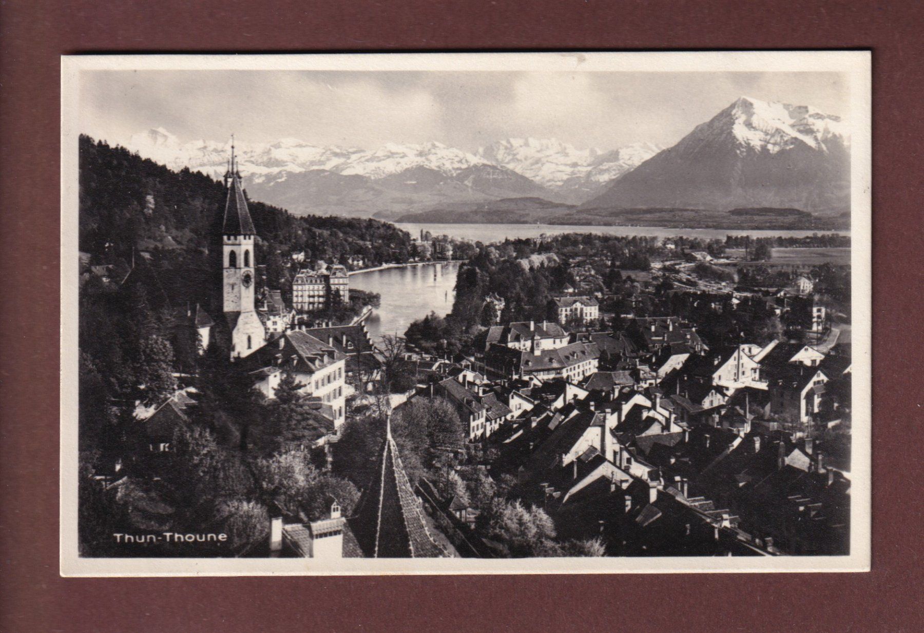 Cartoline postali: THUN und die Alpen - 1928 – Usato da Pully venduto da nicecards