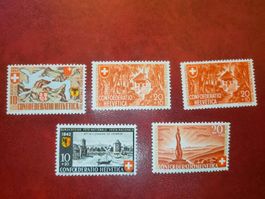 CH Pro Patria B13, B14, B14c, B15 und B16 Postfrisch