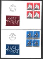 2 FDC 556 - 557 Serie Viererblöcke ET 28.3.1974 schön illust
