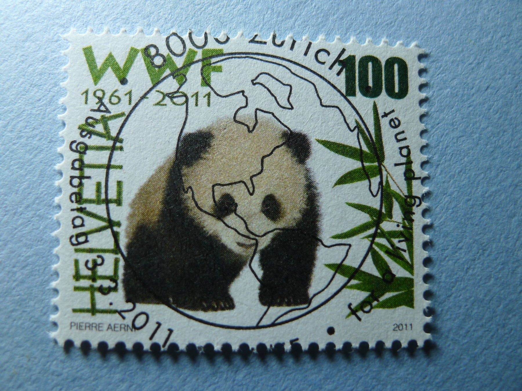 Tutti i francobolli: 2011 Sondermarke WWF Panda 1382  ET Voll – Usato da Dagmersellen venduto da sli72