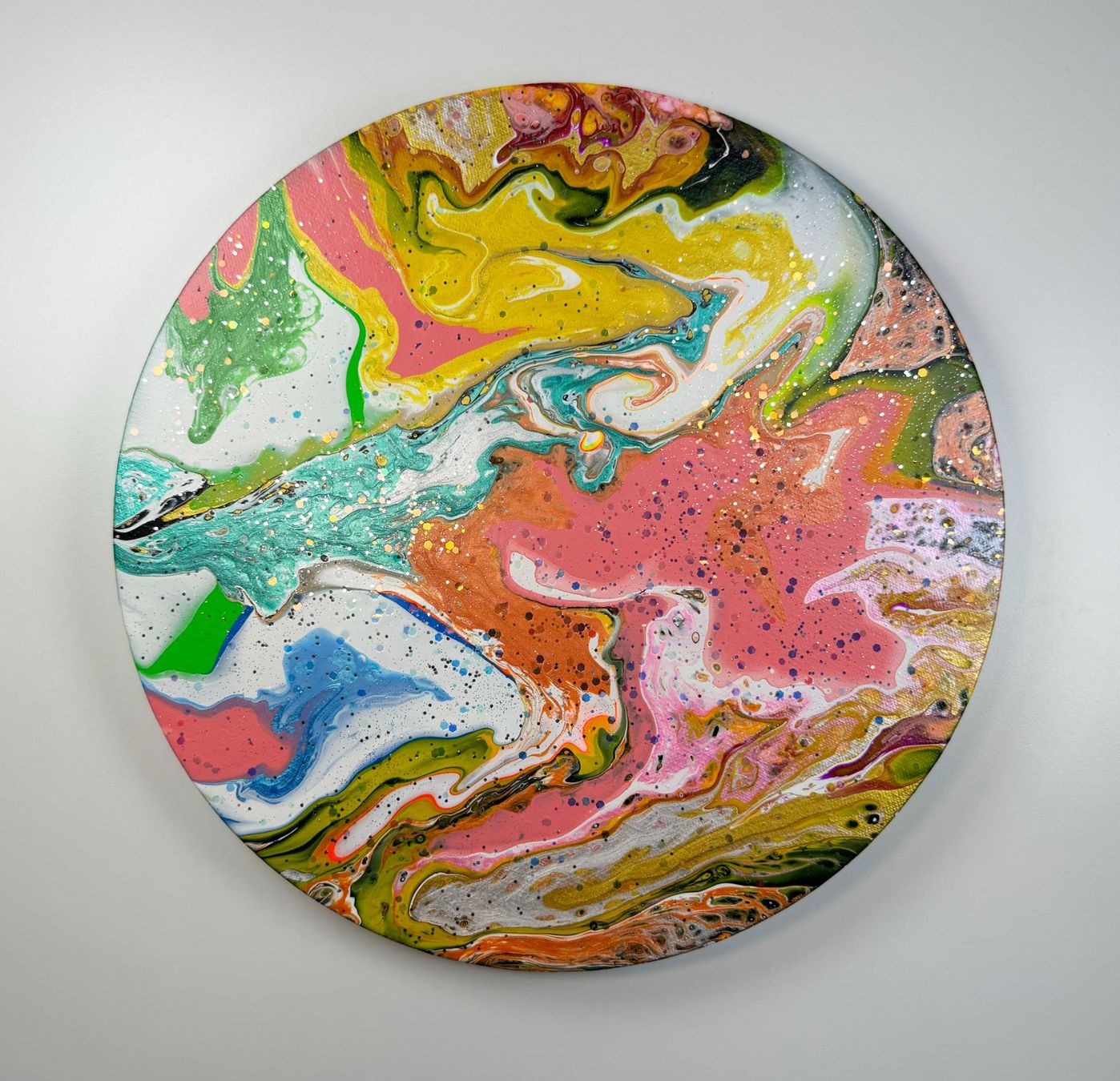 Dipinti: Acryl-Flüssigmalerei, kreisförmig – Usato da Schlieren venduto da MayaSheng1983