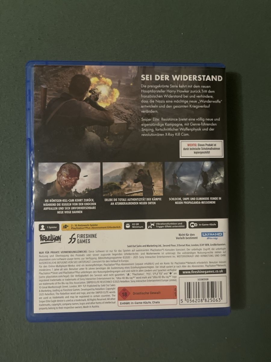 Spiele: Sniper Elite Resistance - PS5 [Multilanguage] – Neu (gemäss Beschreibung) aus Marin-Epagnier von Schmutly 2