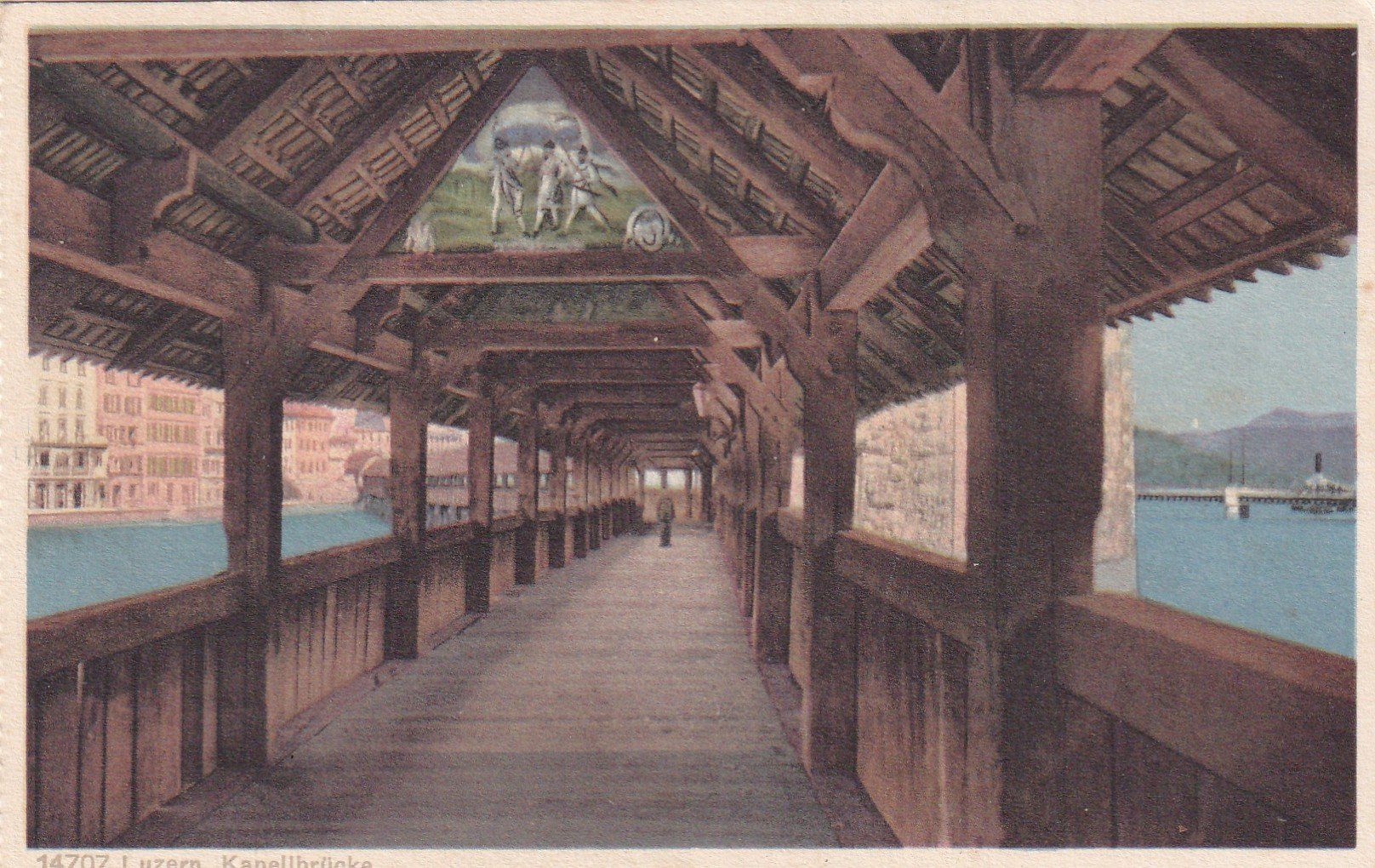 Ansichtskarten: Luzern Kapellbrücke – Gebraucht aus Cormoret von Pascalll2001