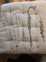 Modeschmuck Set Halsketten und Armbänder Silberfarben 6 Teil