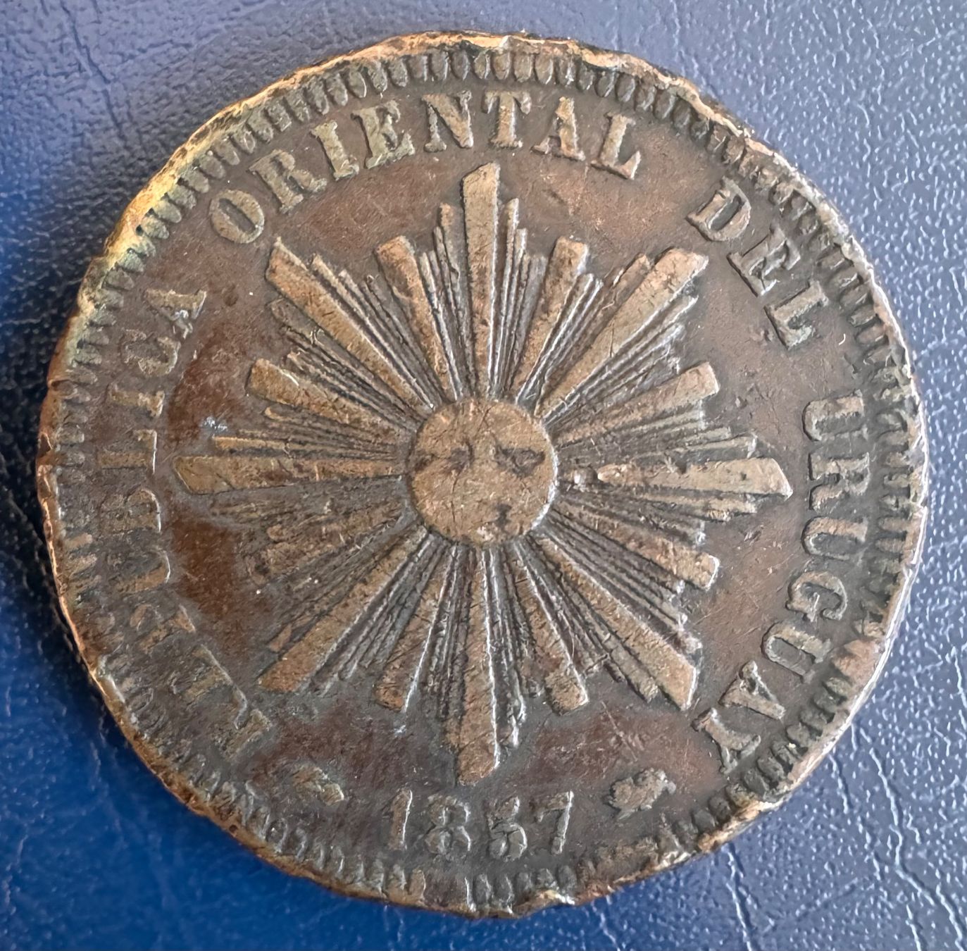 Tutti le monete: Uruguay, 40 Centesimos, Cu, 1857 Rar – Usato da Ebikon venduto da Dmasterx 3