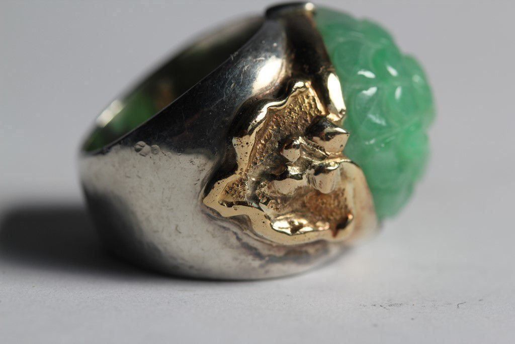 Gilbert Albert Anelli: GILBERT ALBERT Bague argent et jade – Usato da Vandoeuvres venduto da Dom-Tom 3