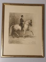 Iwan E. Hugentobler – signierte Lithografie mit Schulpferd