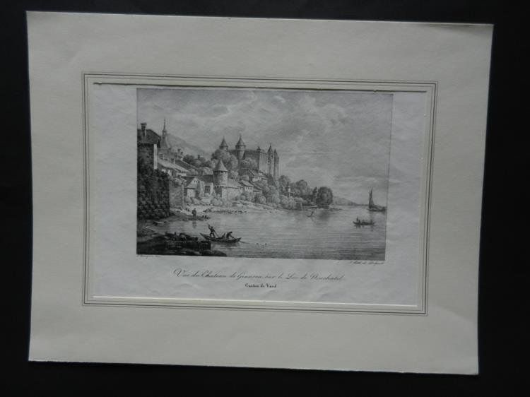 Stiche: Vue du château de Grandson – Gebraucht aus Risch von Rischli15