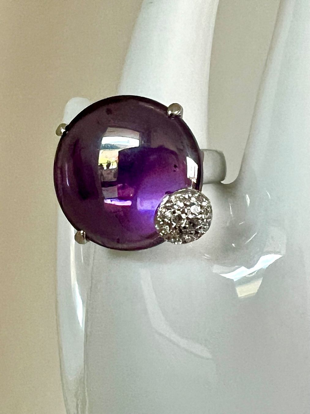 Anelli: Ring Silber 925 mit Amethyst Zirkonia – Usato da Stein AR venduto da EvaL056